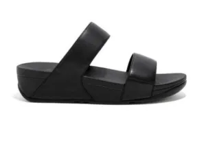 Fitflop All Black LuLu Leather Slides ED4-090