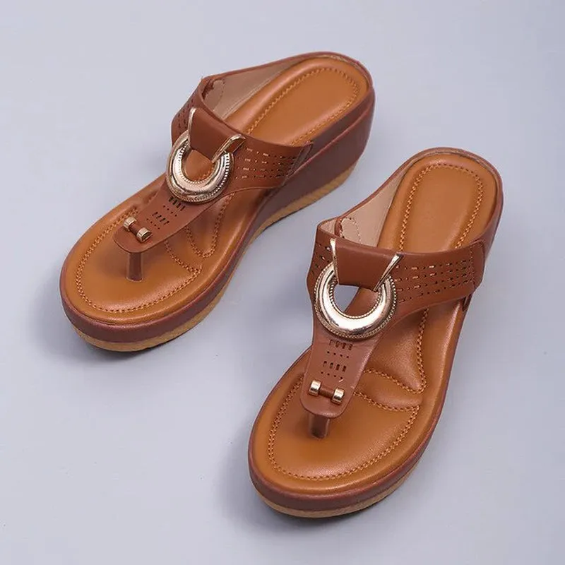 Flat Low-Wedge Trusted reviews Casual Shoes Sandals Flops Ladies Anti-Slip Flip Cross-border shipping Orthopedic Women