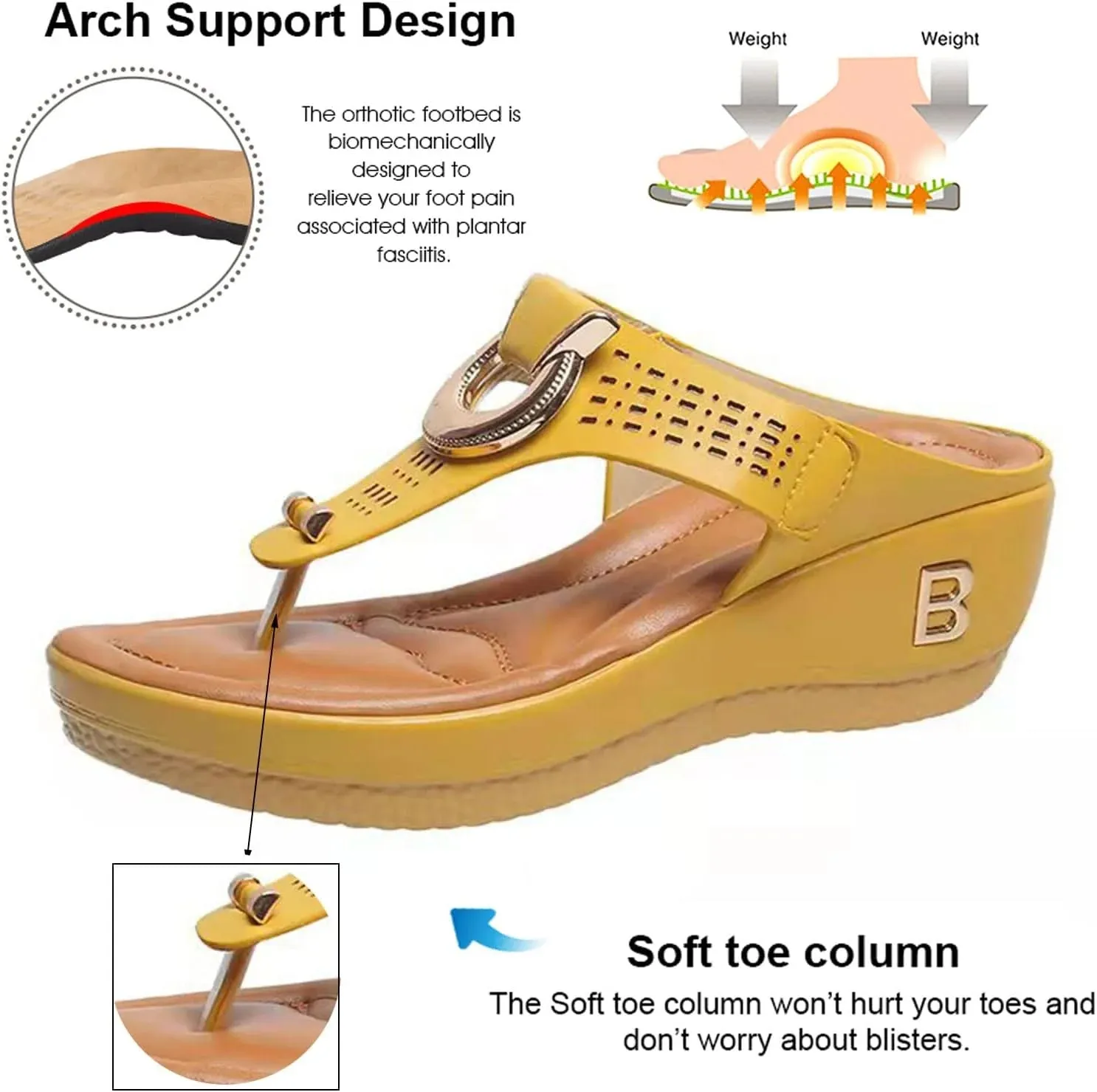 Flat Low-Wedge Trusted reviews Casual Shoes Sandals Flops Ladies Anti-Slip Flip Cross-border shipping Orthopedic Women