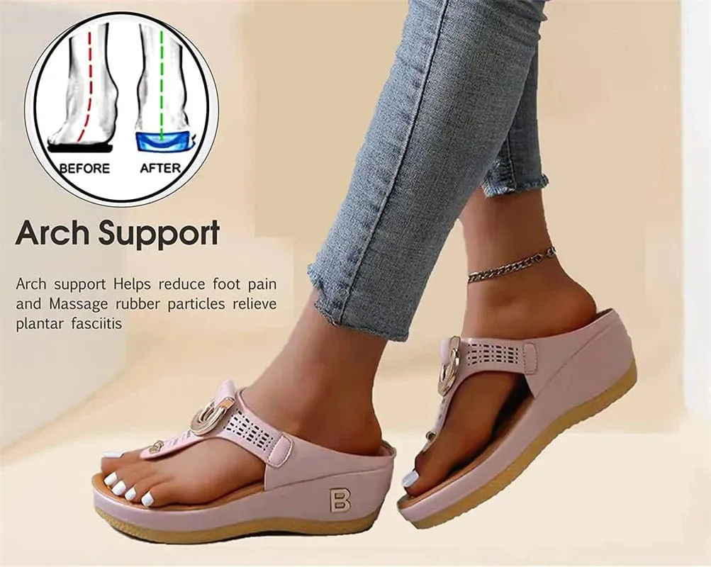 Flat Low-Wedge Trusted reviews Casual Shoes Sandals Flops Ladies Anti-Slip Flip Cross-border shipping Orthopedic Women
