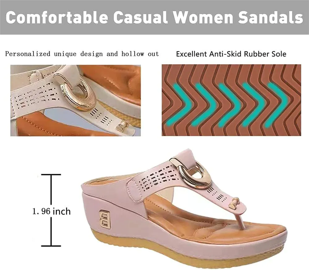 Flat Low-Wedge Trusted reviews Casual Shoes Sandals Flops Ladies Anti-Slip Flip Cross-border shipping Orthopedic Women