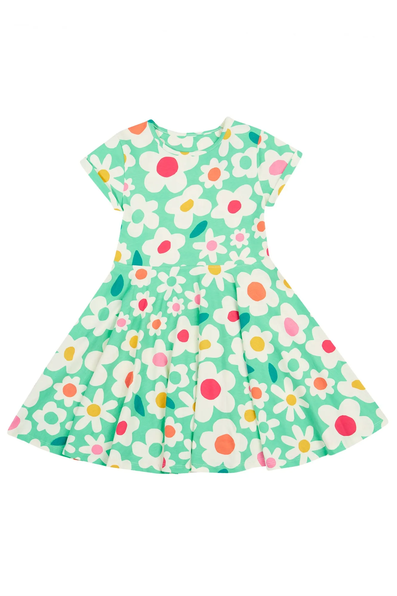 Frugi Girls Daisy Field Spring Skater Dress
