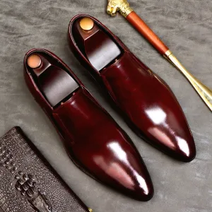 Genuine Leather Formal Business Casual Leather Shoes Men's top Layer Cowhide Breathable Fashion Pointed-Toe Wedding Shoes25835