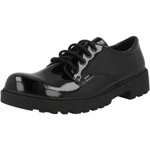 Geox Casey Black Derby School Shoes