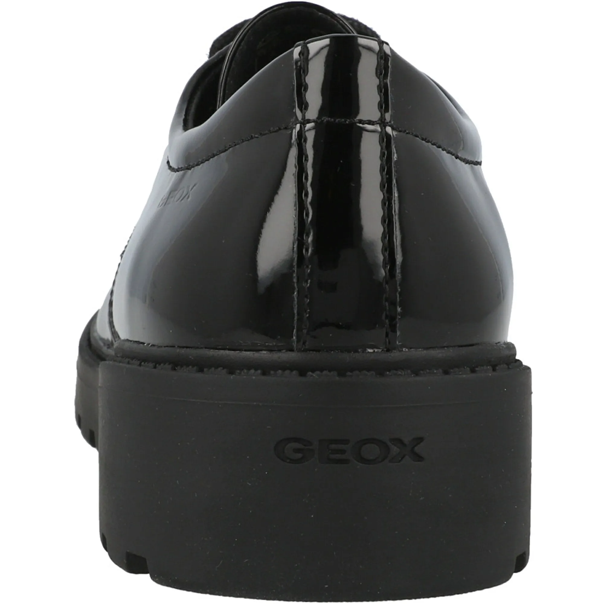 Geox Casey Black Derby School Shoes