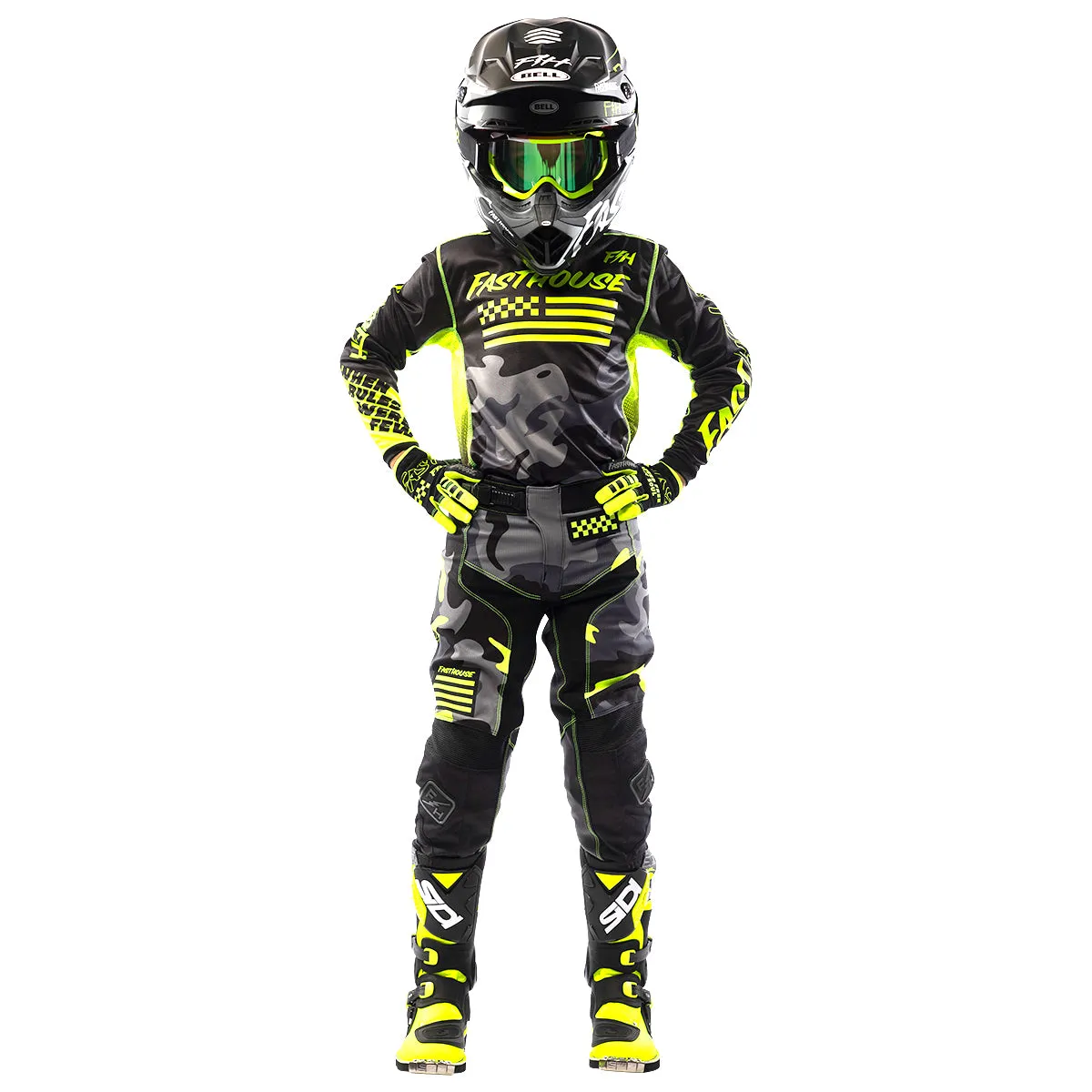 Grindhouse Riot Youth Pant - Black/High Viz