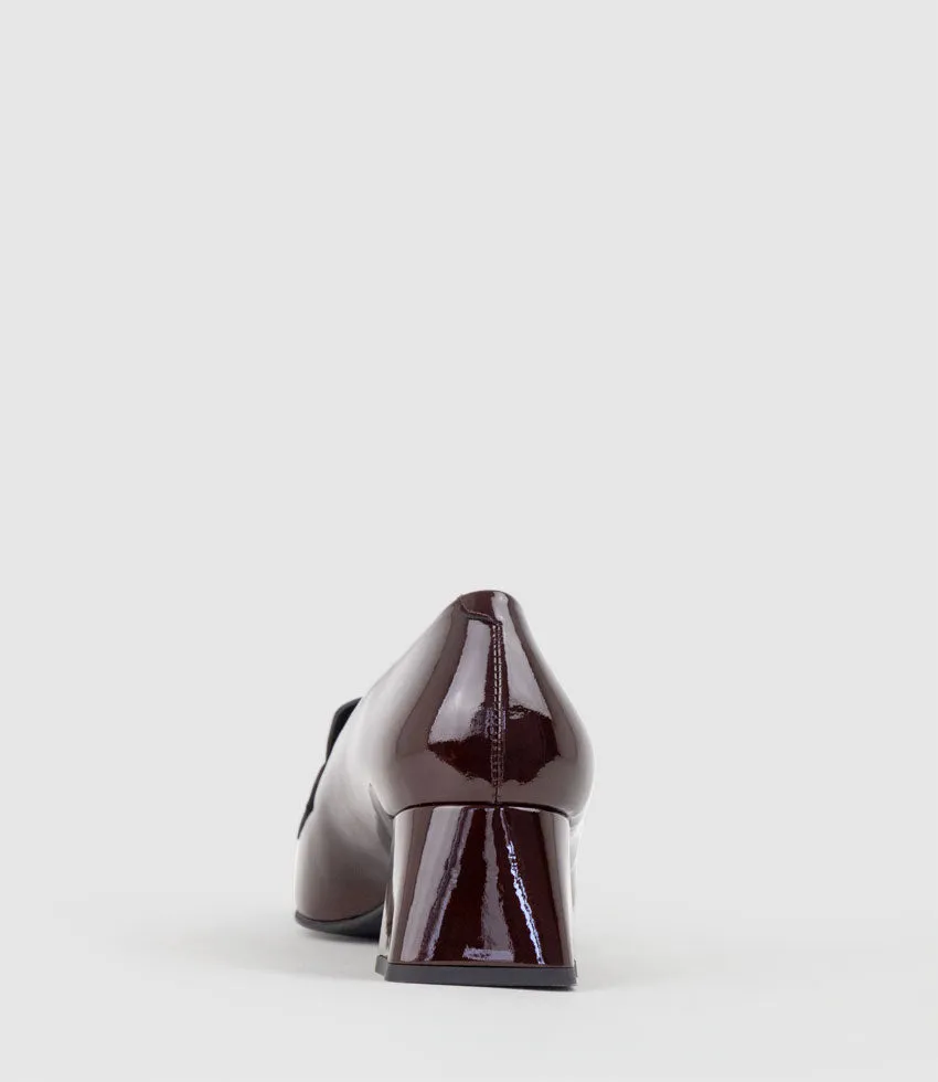 HARRIET45 Loafer on Heel in Wine Patent