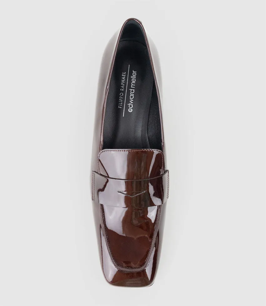 HARRIET45 Loafer on Heel in Wine Patent