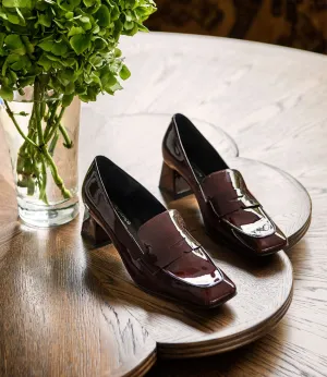 HARRIET45 Loafer on Heel in Wine Patent