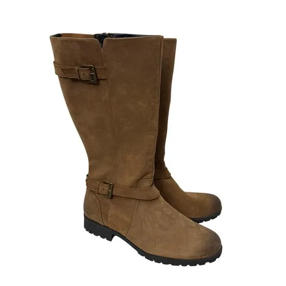 Hotter Belgravia Boots Size‎ 9.5 US Light Brown Tan Soft Leather Knee High