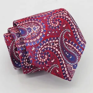 Imperial Crimson Paisley Elegance Tie with Pocket Square