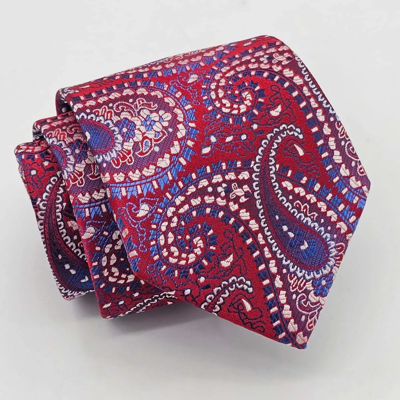 Imperial Crimson Paisley Elegance Tie with Pocket Square