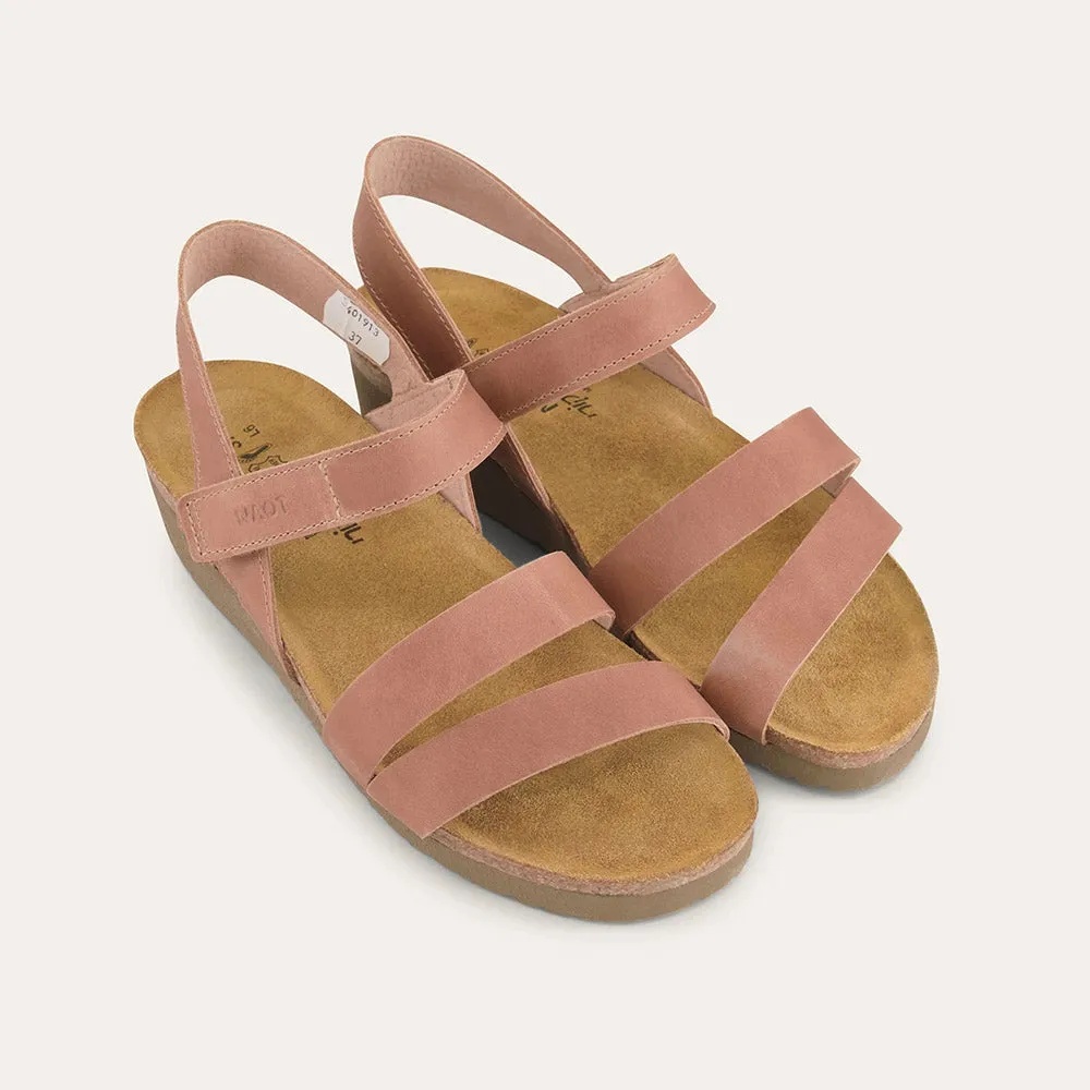 Kayla Latte Brown Leather Wide (7303 - E69)