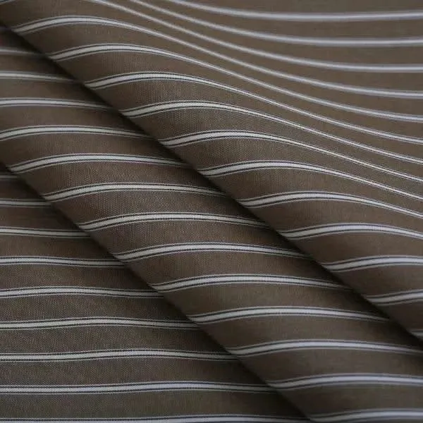 Khaki Brown White & Black Pin Strip Shirt