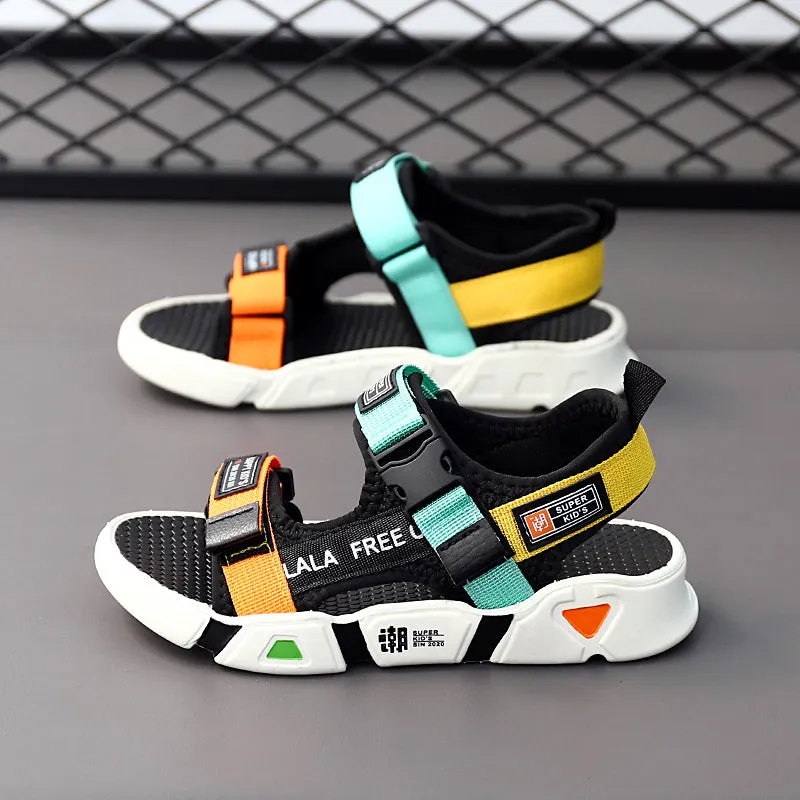 Kids Sandals Mixed Color Fashion Teen Casual Walking Shoes Non-Slip