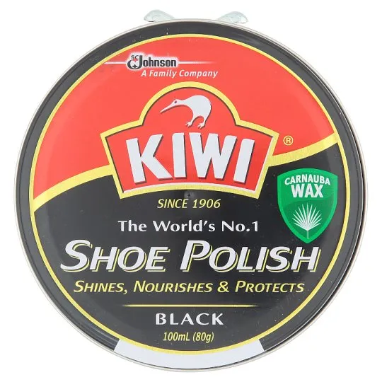 KIWI SHOE POLISH BLACK 100G.