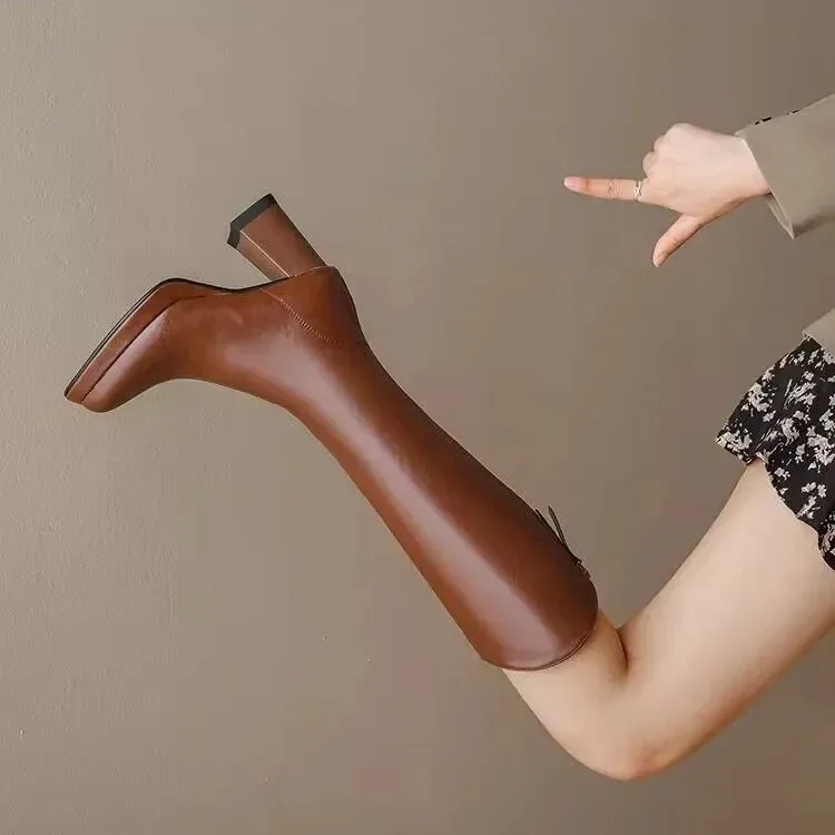 Knee-High Block Heel Boots | Sleek & Sophisticated | Versatile Style