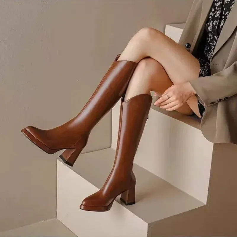 Knee-High Block Heel Boots | Sleek & Sophisticated | Versatile Style