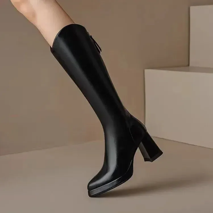 Knee-High Block Heel Boots | Sleek & Sophisticated | Versatile Style
