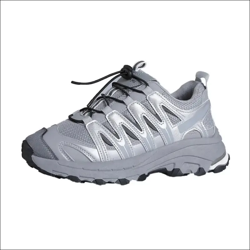 Lace-Up Mesh Platform Athletic Shoes