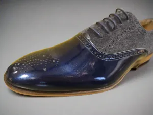 Lacuzzo Patent Blue Suede Shoes