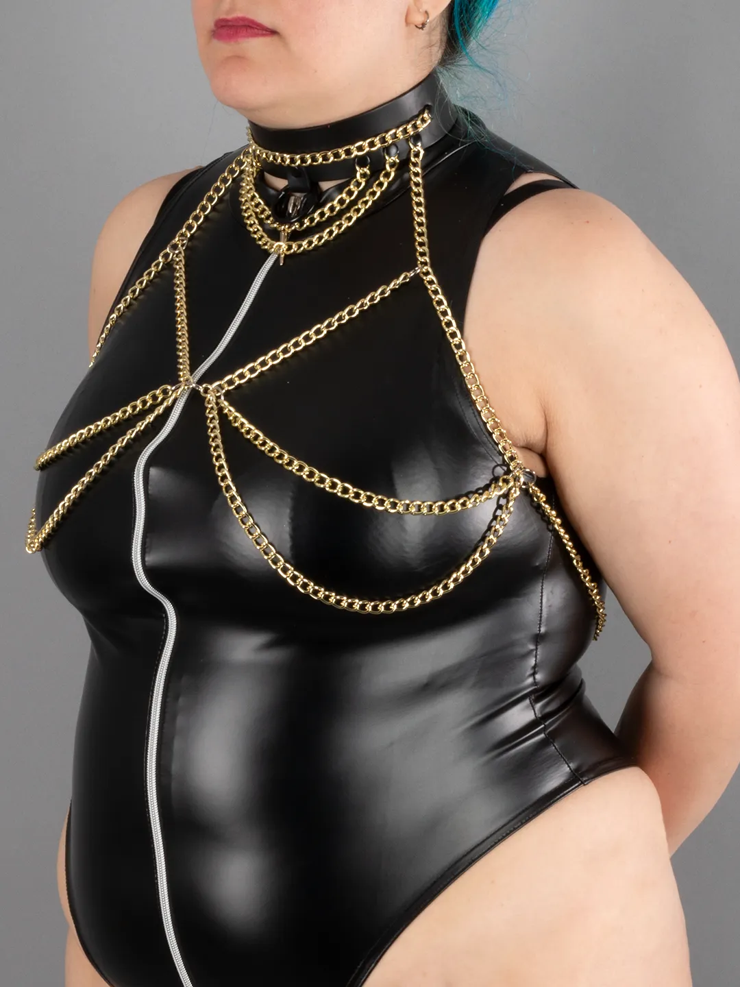 Leather and Chain Bra Harness