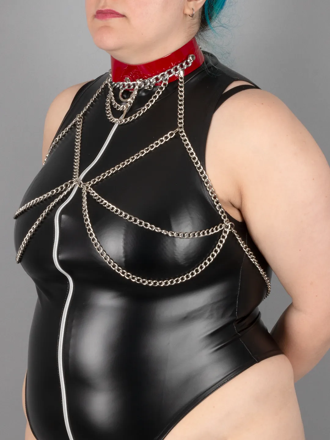 Leather and Chain Bra Harness