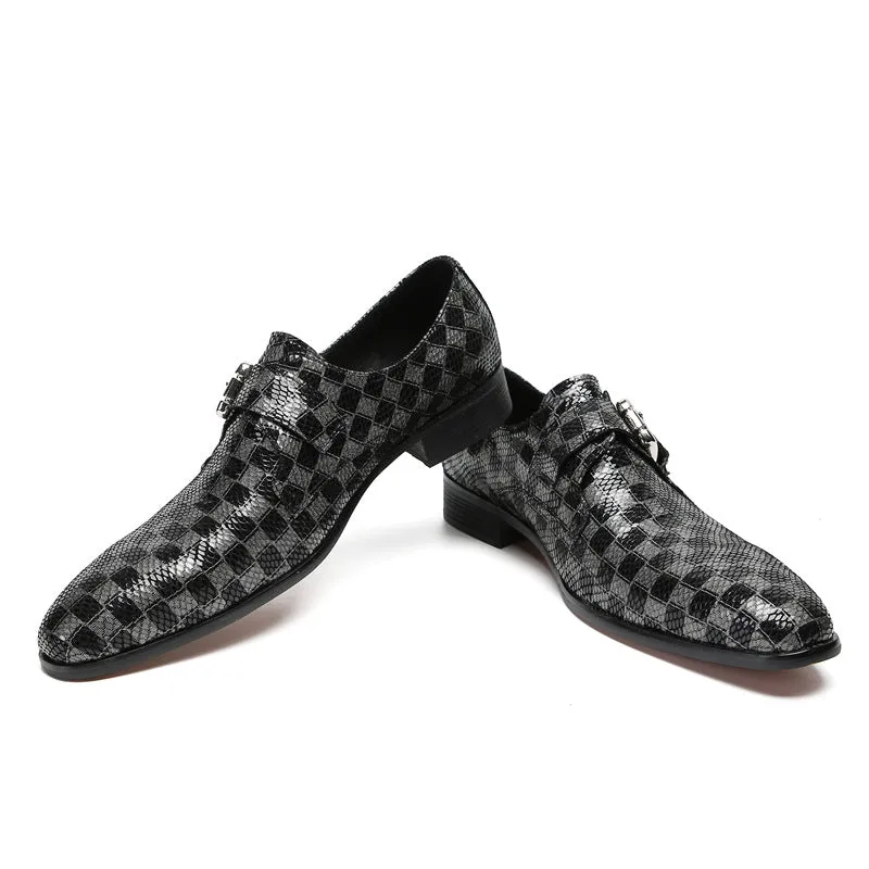 Leather shoes men's business dress casual cowhide British suit leather shoes wedding shoes men's trendy glossy leather single shoes