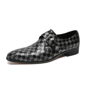 Leather shoes men's business dress casual cowhide British suit leather shoes wedding shoes men's trendy glossy leather single shoes