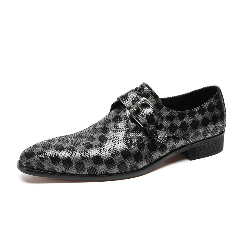 Leather shoes men's business dress casual cowhide British suit leather shoes wedding shoes men's trendy glossy leather single shoes