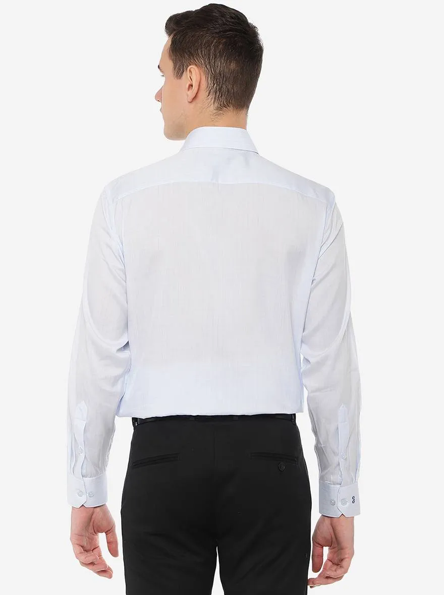 Light Blue Checked Regular Fit Formal Shirt | JadeBlue