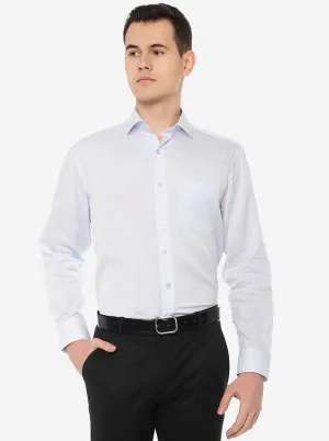 Light Blue Checked Regular Fit Formal Shirt | JadeBlue