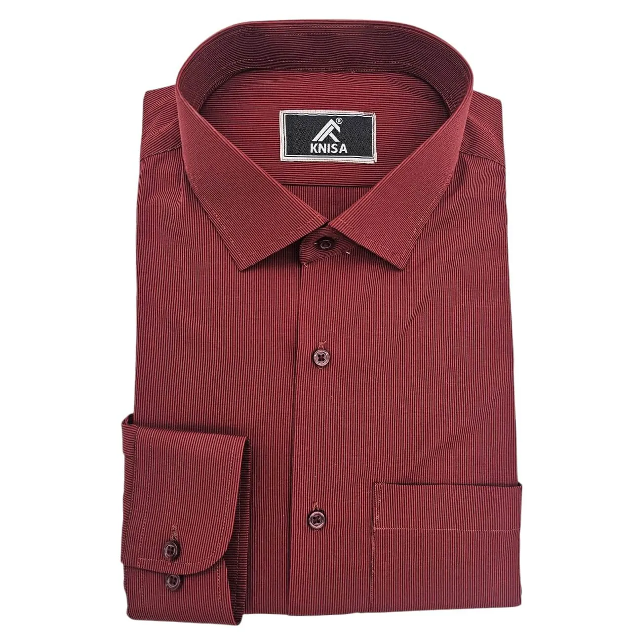 Maroon with Black Pin Strip Shirt