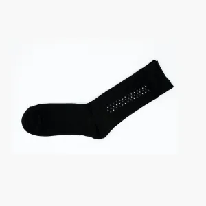 Men Black Pattern Premium Cotton Blend Mens Crew Socks 6-11 Comfort