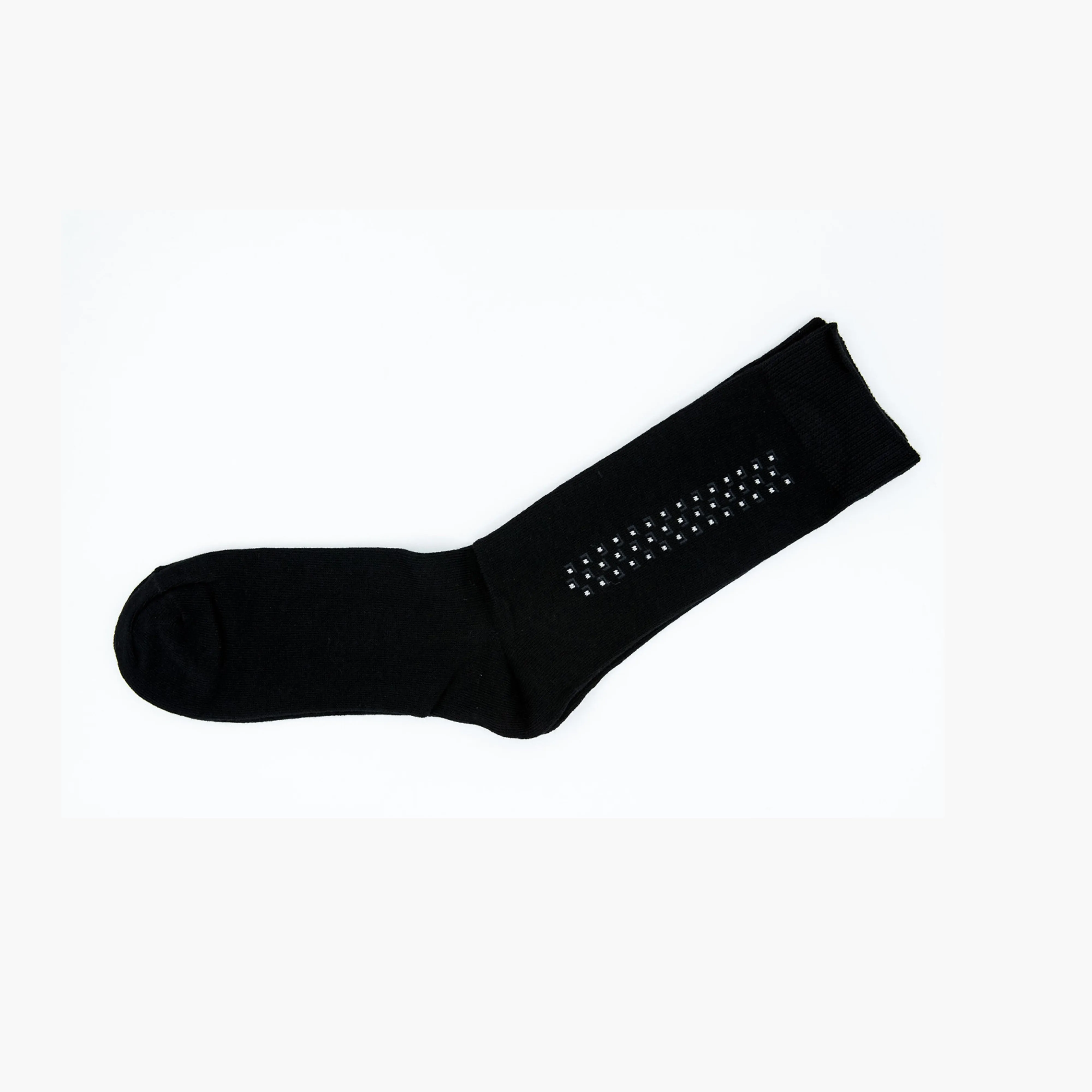 Men Black Pattern Premium Cotton Blend Mens Crew Socks 6-11 Comfort