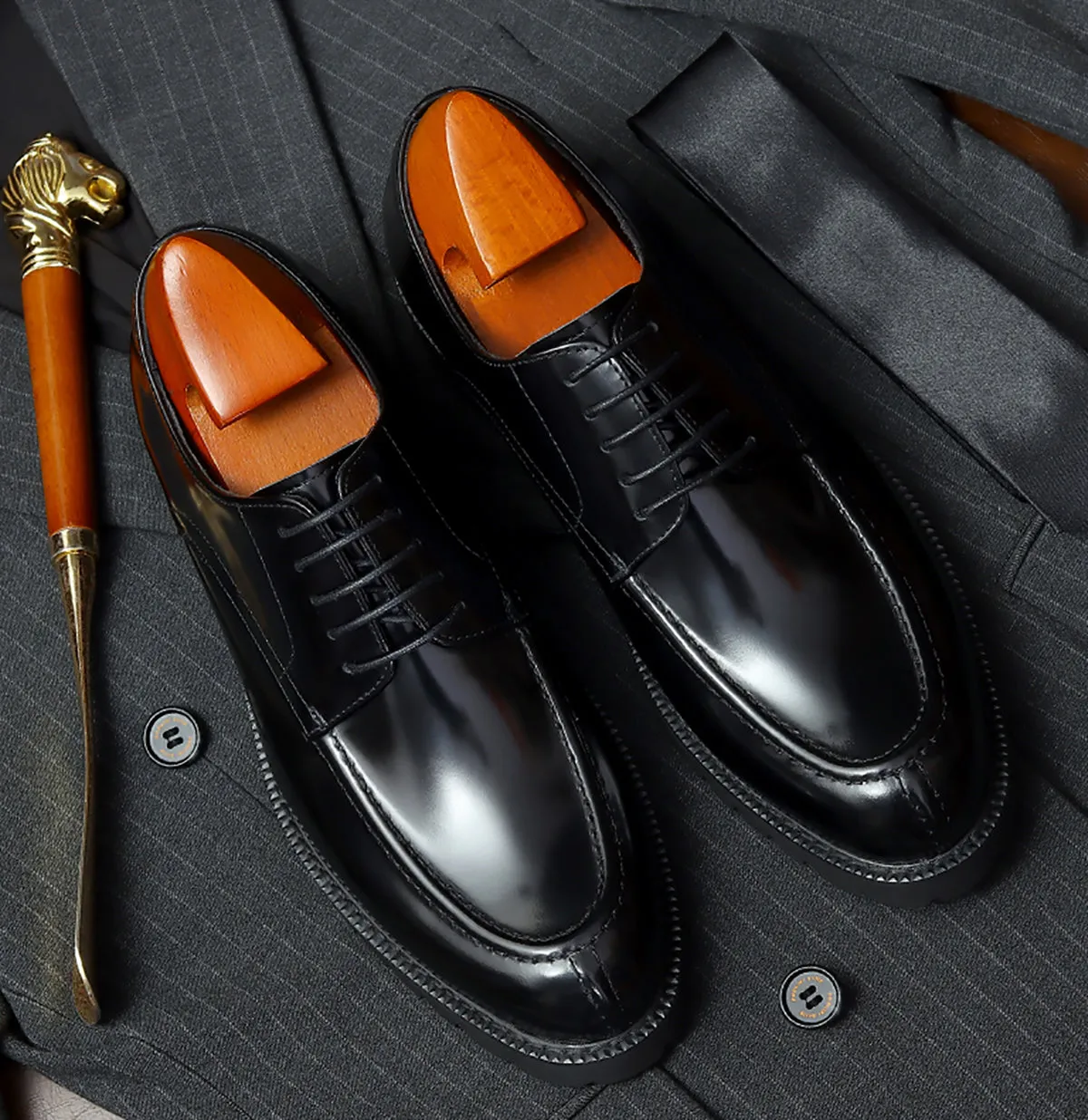 Men's Genuine Leather Tuxedo Shoes Formal Derby