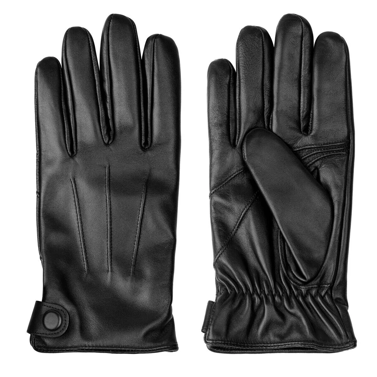 Men's Genuine Sheepskin Warm Winter Touchscreen Leather Gloves for Cold Weather