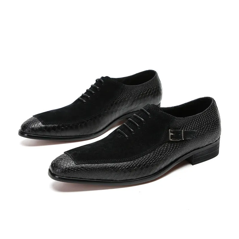 Men's leather shoes leather summer breathable business formal wear crocodile pattern breathable increased British casual wedding groom's shoes