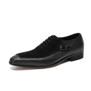 Men's leather shoes leather summer breathable business formal wear crocodile pattern breathable increased British casual wedding groom's shoes
