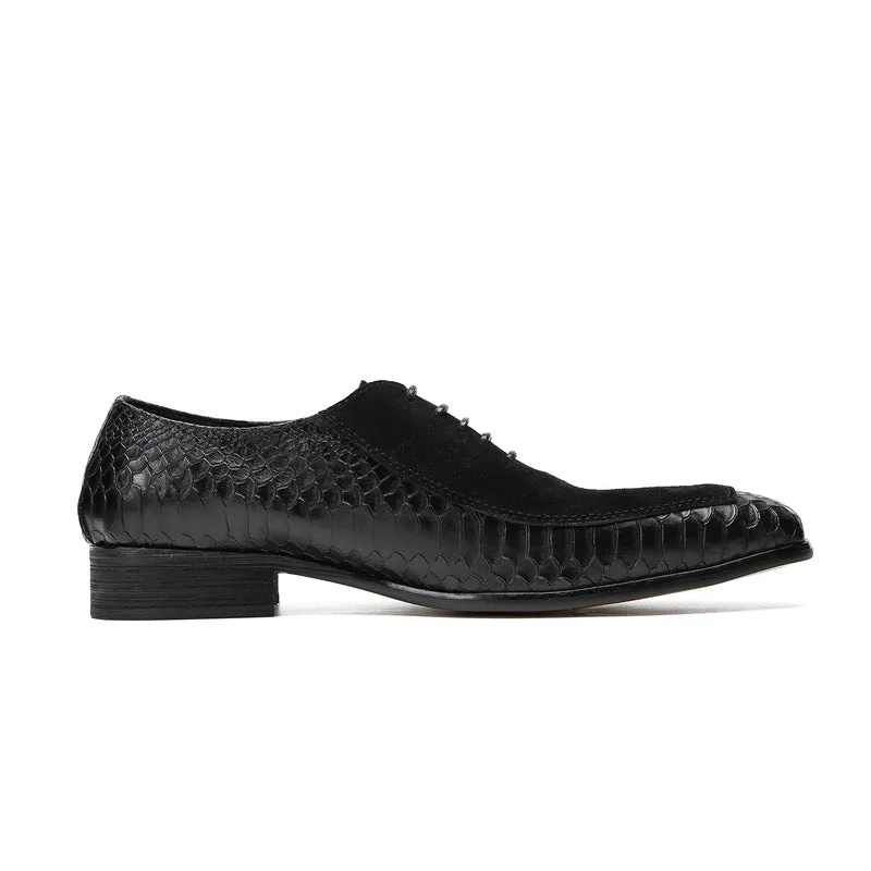 Men's leather shoes leather summer breathable business formal wear crocodile pattern breathable increased British casual wedding groom's shoes