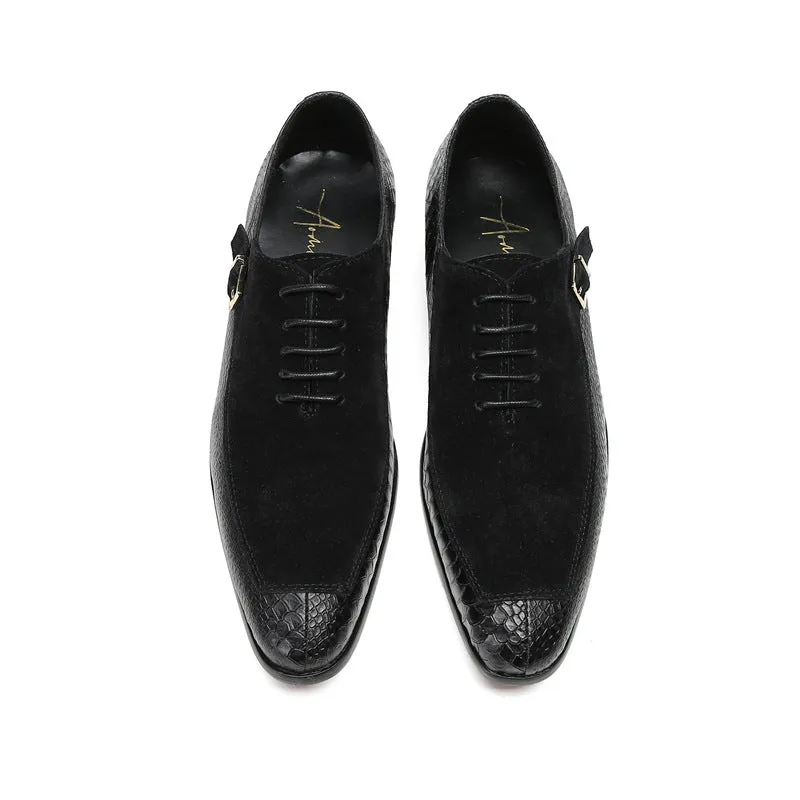 Men's leather shoes leather summer breathable business formal wear crocodile pattern breathable increased British casual wedding groom's shoes