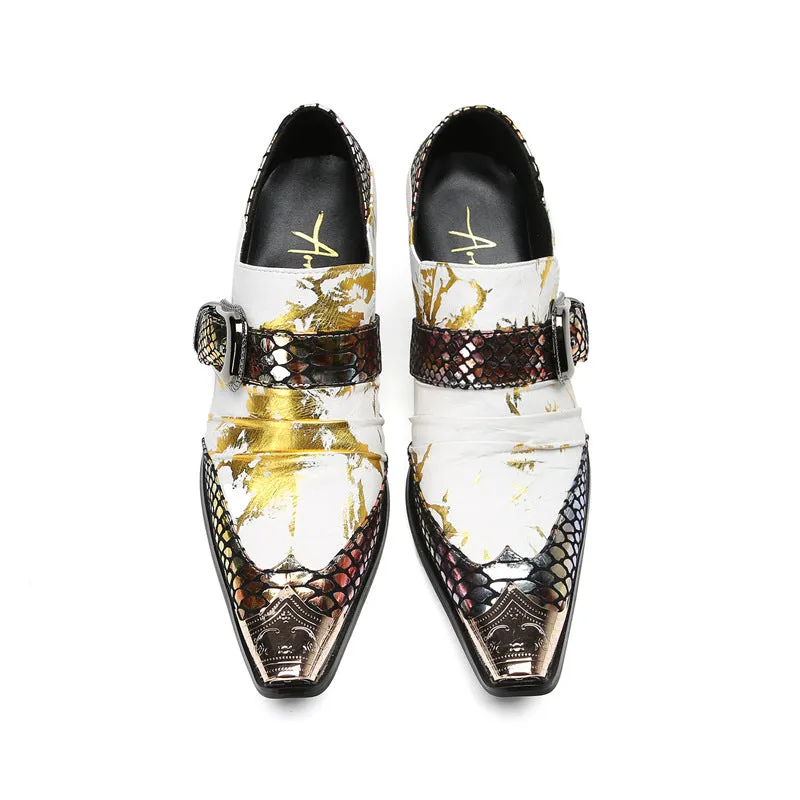 Men's leather shoes leather summer breathable business formal wear crocodile pattern breathable increased British casual wedding groom's shoes