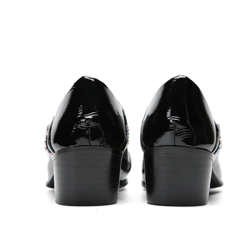 Men's leather shoes leather summer breathable business formal wear crocodile pattern breathable increased British casual wedding groom's shoes