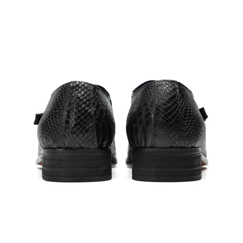 Men's leather shoes leather summer breathable business formal wear crocodile pattern breathable increased British casual wedding groom's shoes