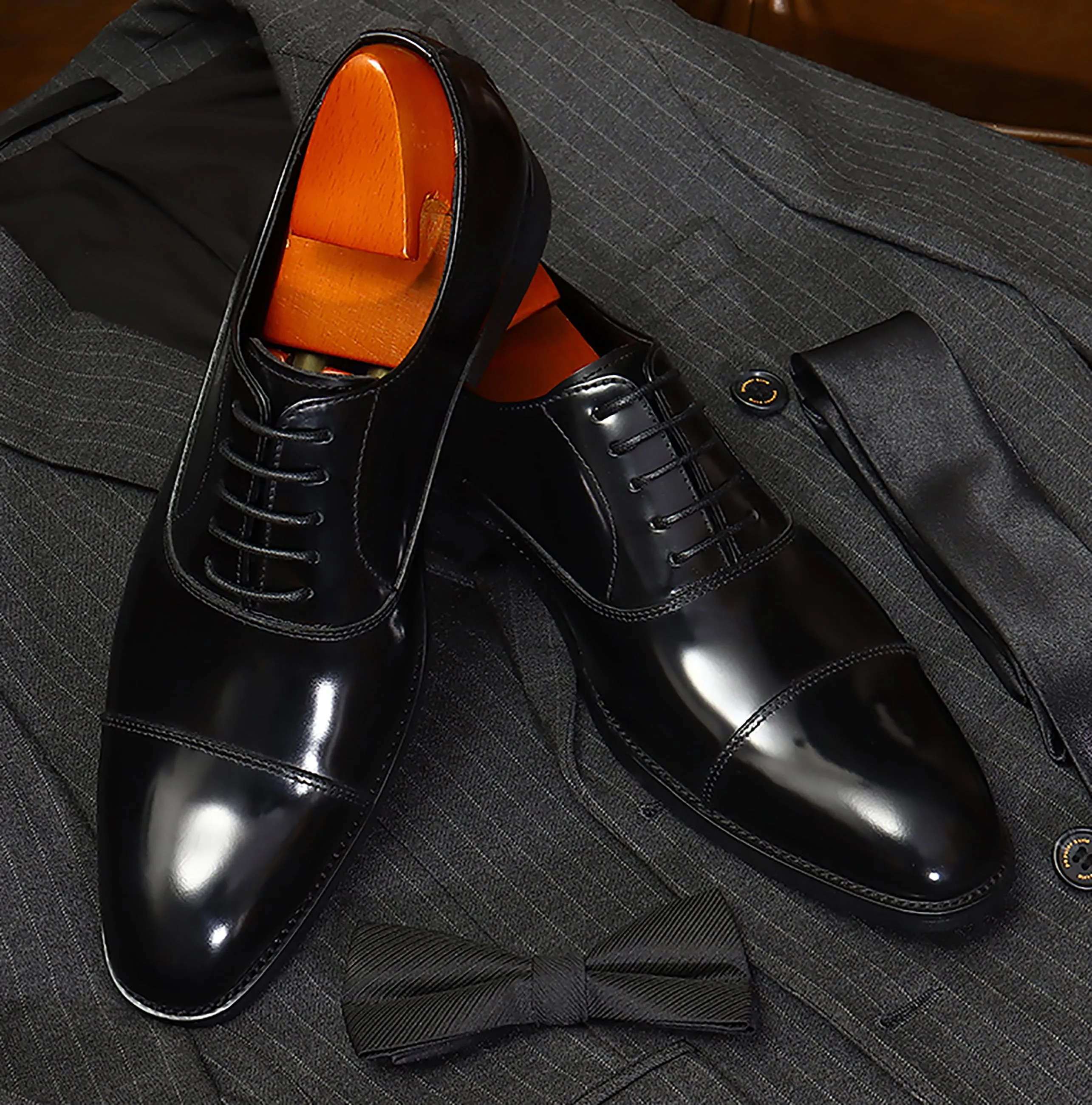 Men's Leather Tuxedo Shoes Formal Dress Oxford