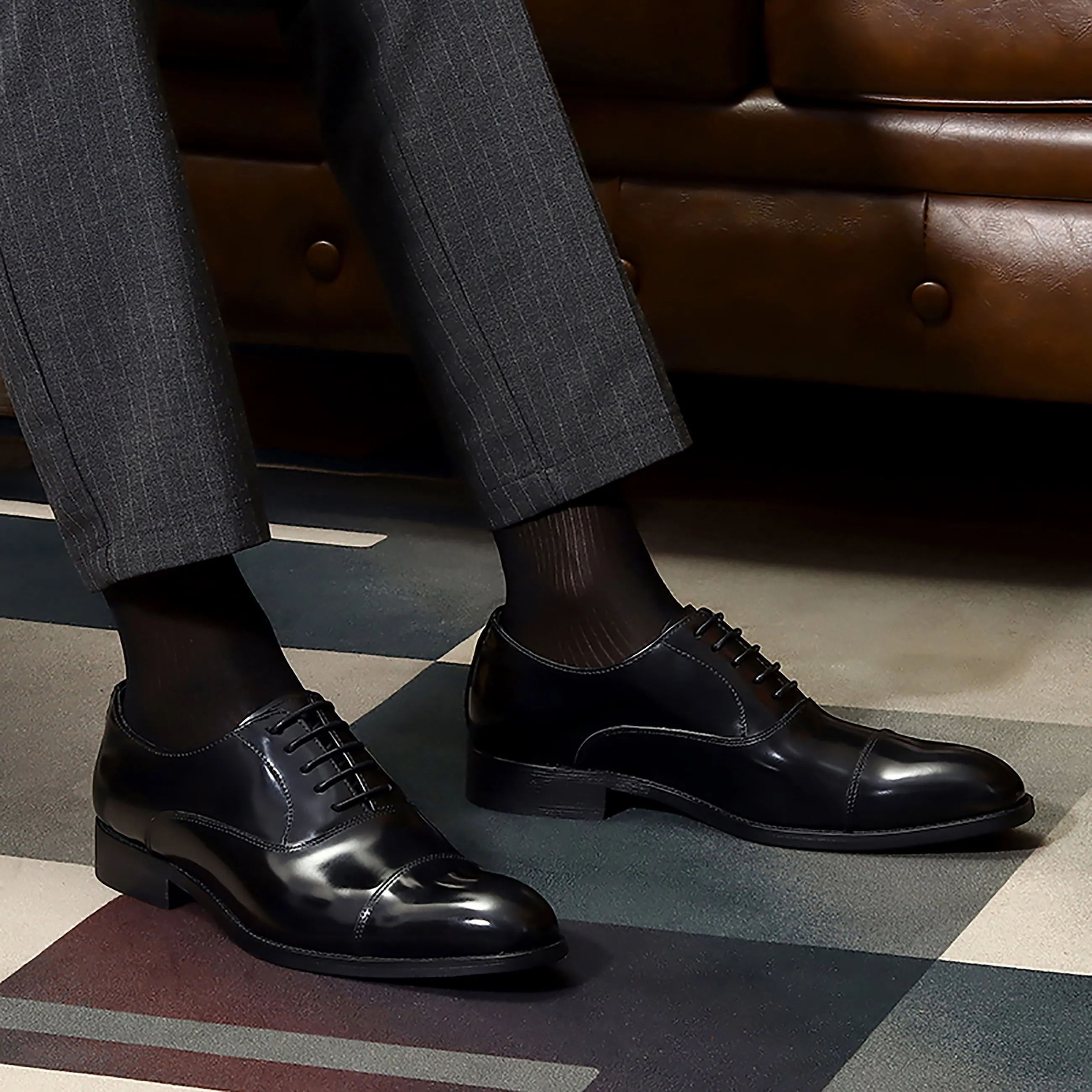 Men's Leather Tuxedo Shoes Formal Dress Oxford