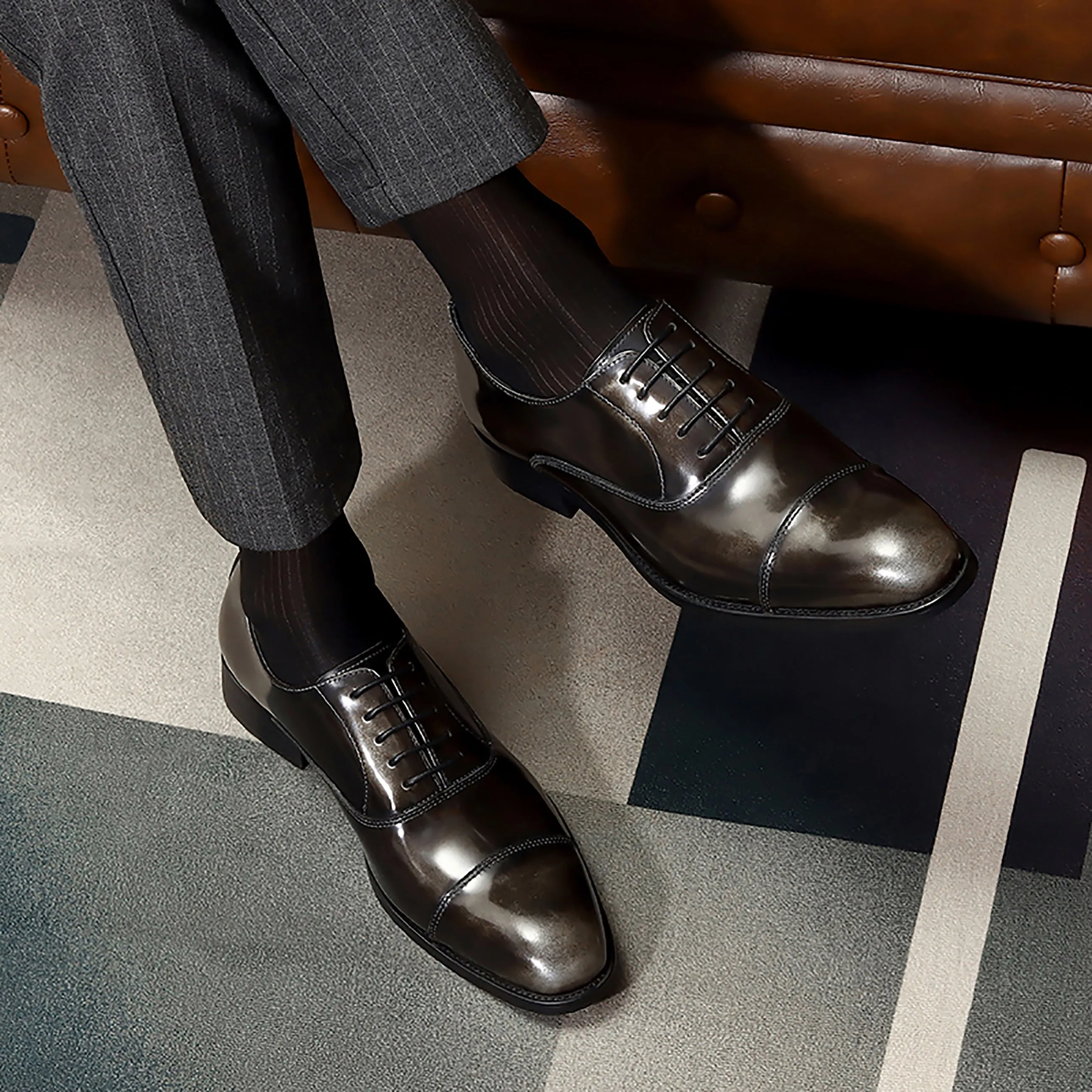 Men's Leather Tuxedo Shoes Formal Dress Oxford