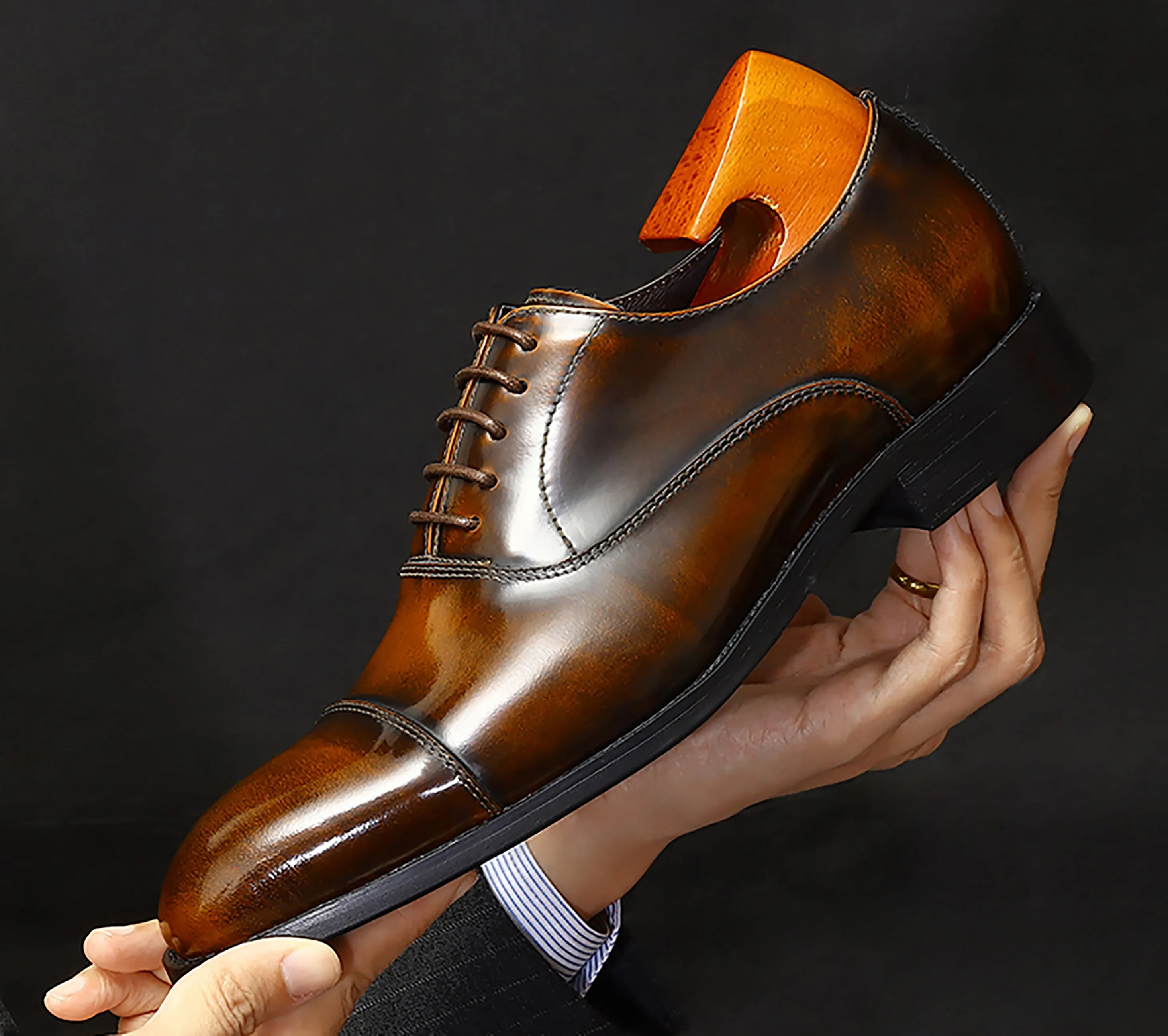 Men's Leather Tuxedo Shoes Formal Dress Oxford
