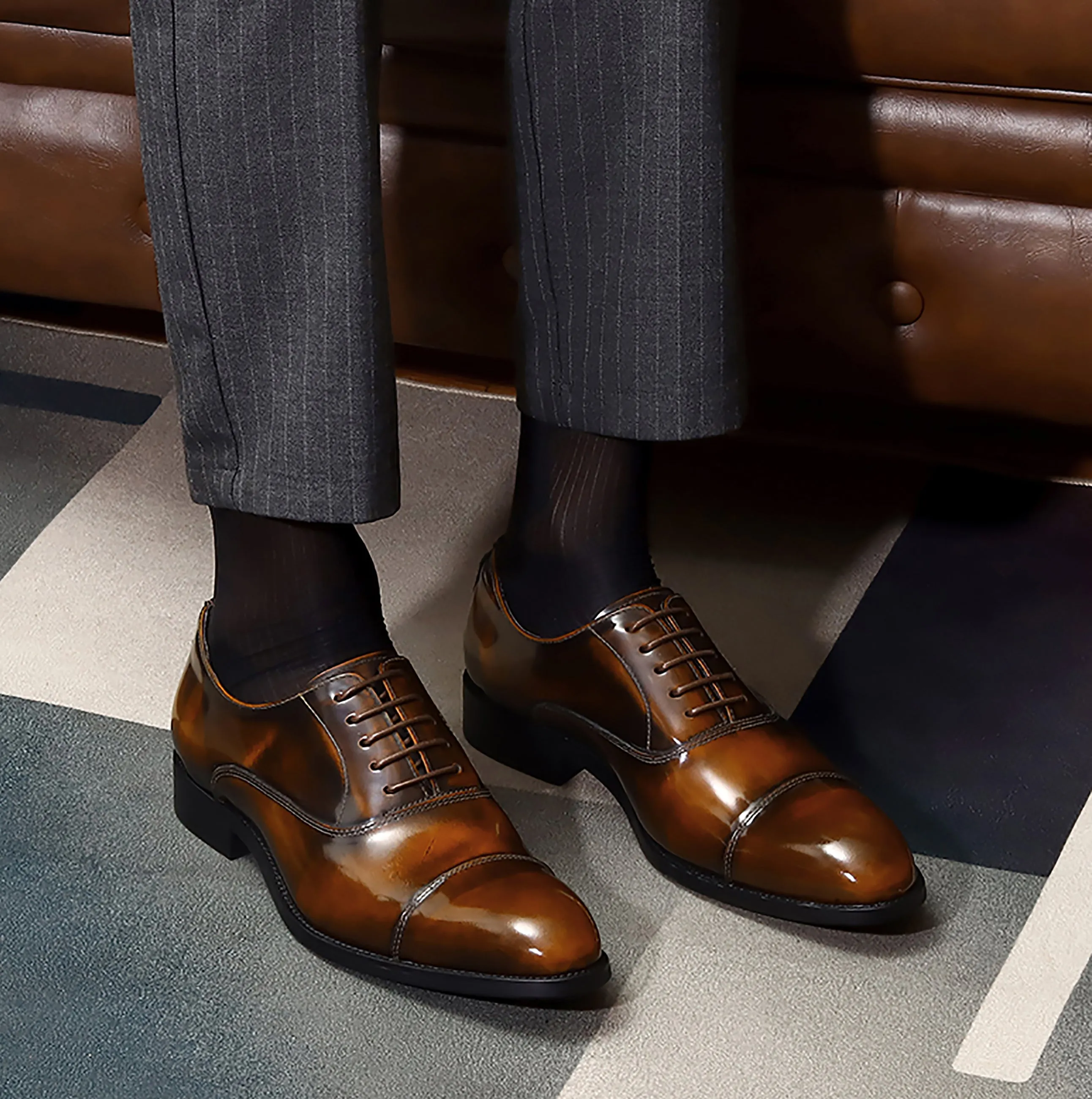 Men's Leather Tuxedo Shoes Formal Dress Oxford