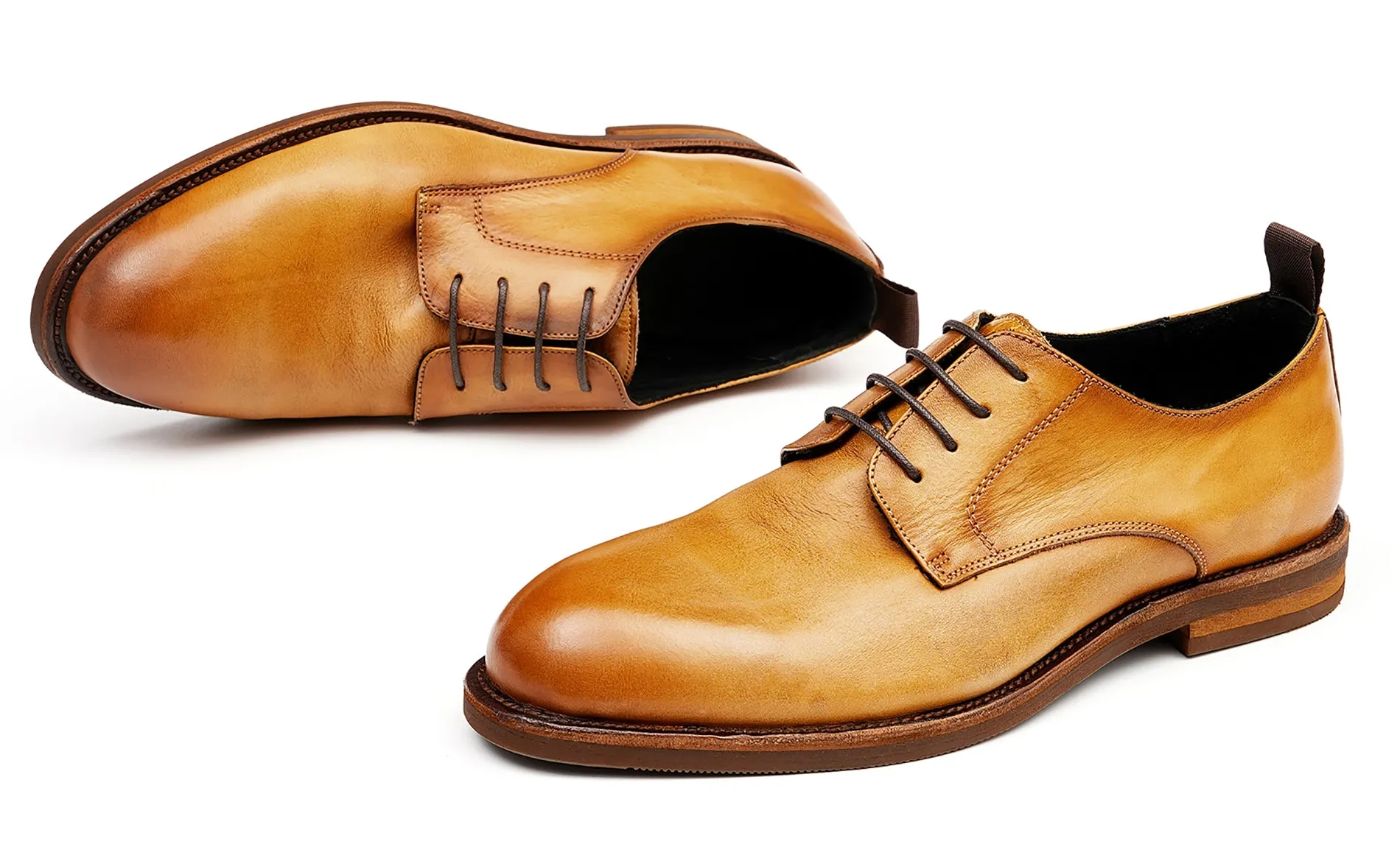 Men's Plain Toe Derby Dress Formal Shoes